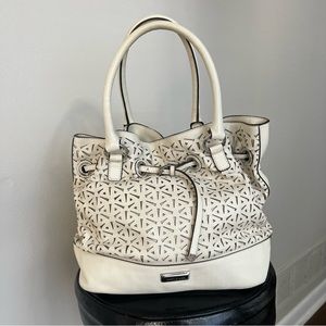 Karen Millen leather laser cut shoulder bag